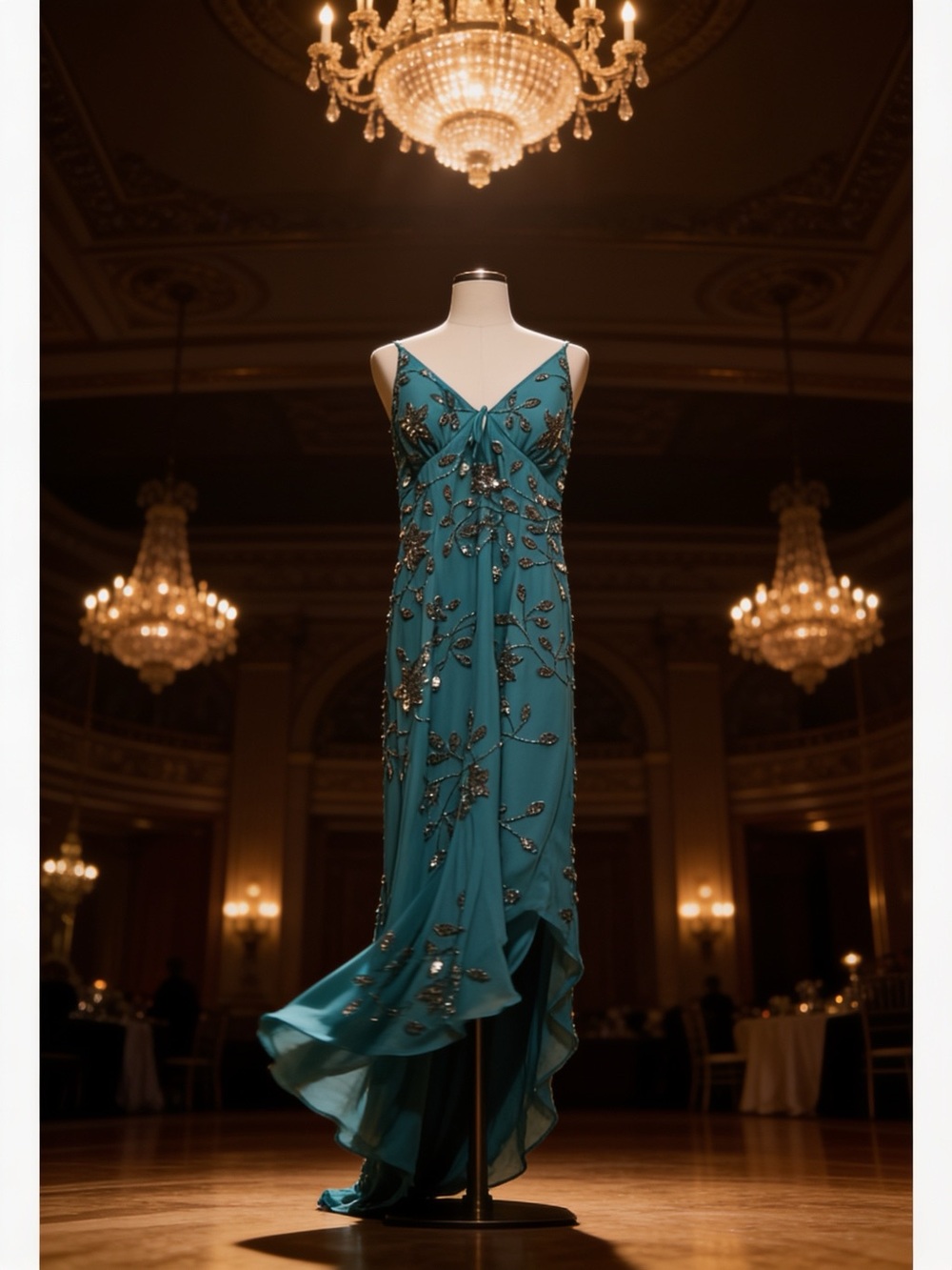 NEW Venus Aqua Beaded Dress - Picture 2 of 9